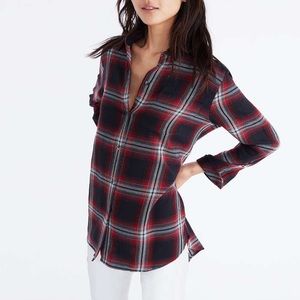 Madewell ex boyfriend plaid shirt